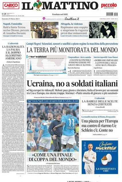 Prima pagina Mattino 16 marzo 25